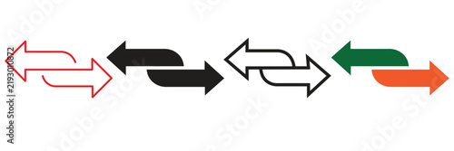 фотографія Set of bidirectional arrow icons representing exchange, comparison, or opposite