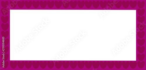 фотографія Deep magenta heart pattern border framing blank white space, ideal for romantic