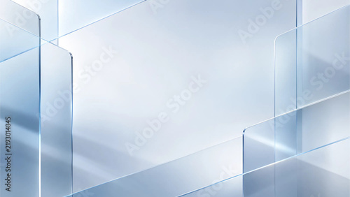 Abstract Blue Glass Panels Modern Technology Background