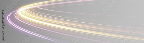 Obraz na plátne Futuristic neon wave stripes with spiral curves, glowing motion traces and dynamic speed effects in the form of drilling, twisting and twirling
