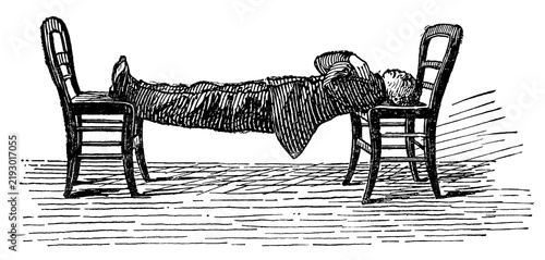 Картината върху платно Vintage medical drawing of a catalepsy attack