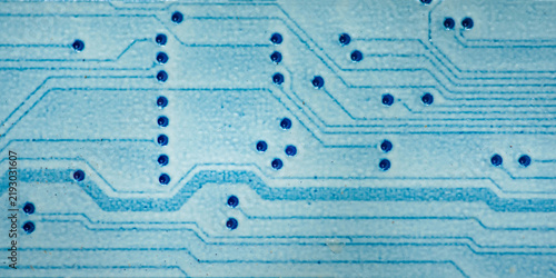 Foto Printed circuit board design illustrating technology connection