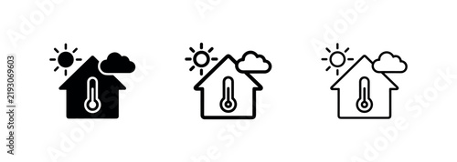 Принти на полотні Smart climate control and home temperature management concept with weather icons