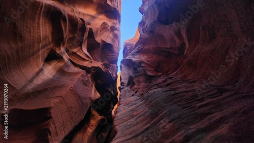 Abstract Sandstone Formations and Curved Walls Inside Antelope Canyon, Arizona