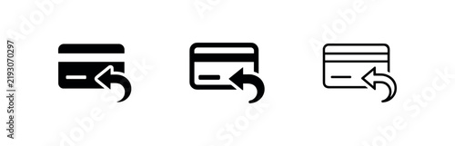 Foto Credit Card Refund Icon Set, Cashback Transaction Return, Financial Reversal Vec