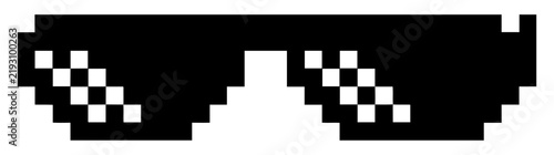 Принти на полотні retro pixel sunglasses meme style icon set
