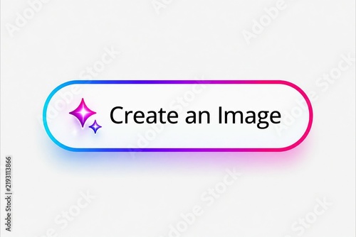 Modern rounded button with create an image text and star icon