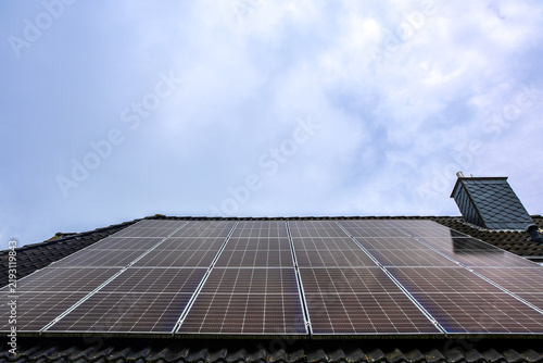 Solar panels generating clean energy on a residential roof