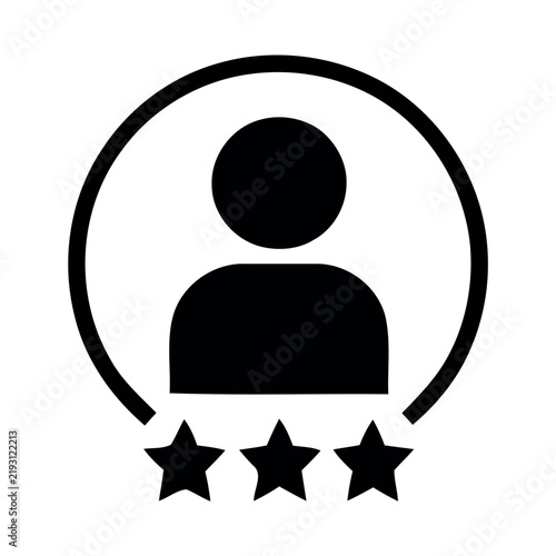 Customer Review and Five Star Rating Icon