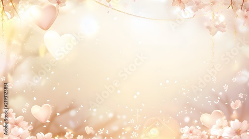 Background with many shining hearts