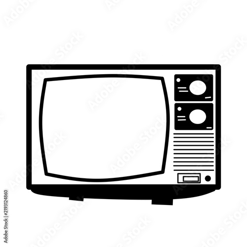Retro halftone TV. Halftone texture, dot pop art style. Vector illustration of vintage grunge design