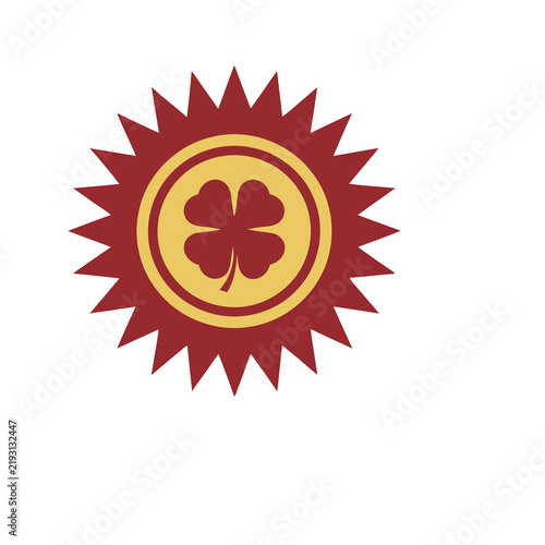 Obraz na płótnie Four Leaf Clover Emblem