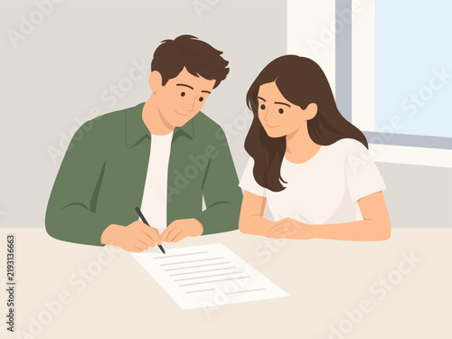 Couple Signing Real Estate Contract