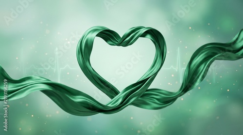 green heart shape with smoke