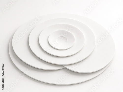 Layered White Abstract Circle Calm Field