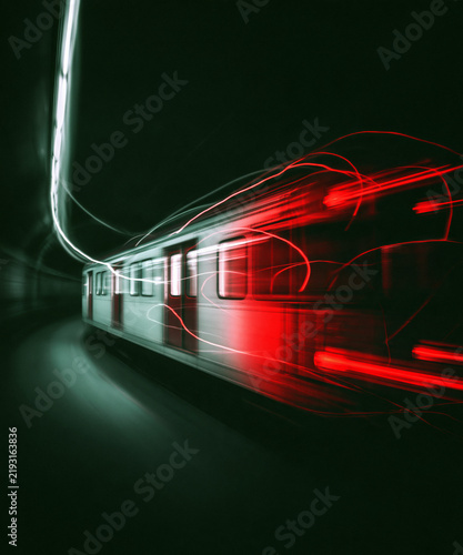 fast moving subway car