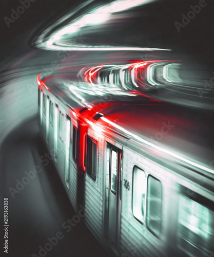 fast moving subway car