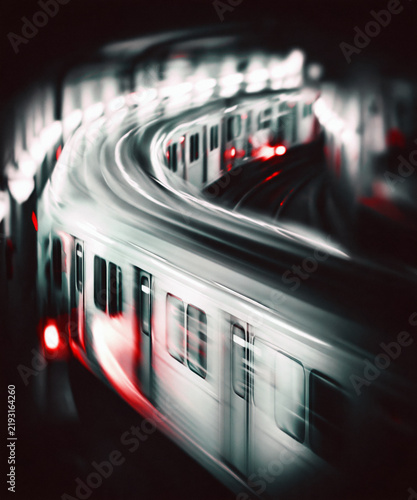 fast moving subway car
