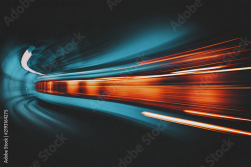 fast moving subway car