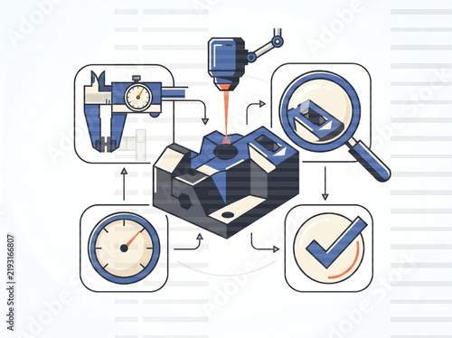 Precision manufacturing quality control inspection process with digital measurement tools