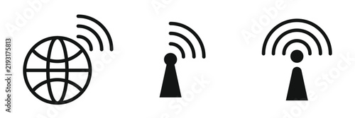 Set of network and wireless signal icons