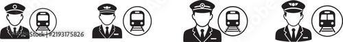 Train driver icon vector illustration isolated, representing railway operator, locomotive service, and transport