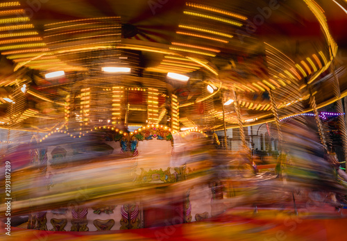 Moving Carousel At St Giles Annual Street Fair In Oxford