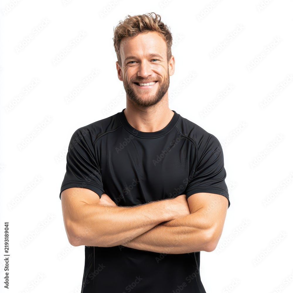 Fototapeta premium Confident Trainer in Black Shirt