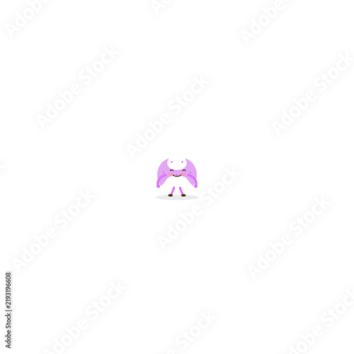 Purple Kawaii Pretzel Mascot Character Cartoon Vector Illustration