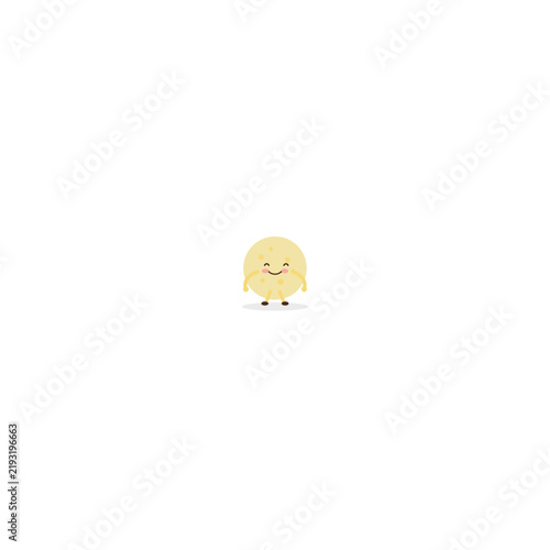 Yellow Kawaii Cookie Mascot Character Cartoon Vector Illustration