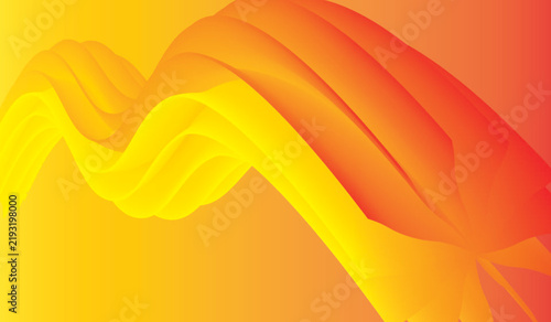 Abstract 3D Fluid Wave Background with Vibrant Orange Yellow Red Gradient Dynamic Flow Warm Ribbon Motion Flame Energy Modern Digital Backdrop Graphic Wallpaper Design
