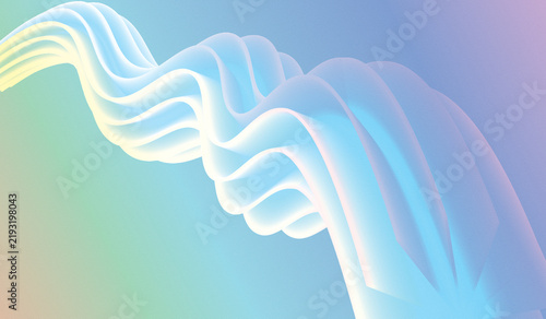 Abstract 3D Fluid Wave Background with Pastel Gradient Holographic Ribbon Flowing Liquid Motion Smooth Soft Blue Lavender Turquoise Aesthetic Digital Wallpaper Graphic Concept

