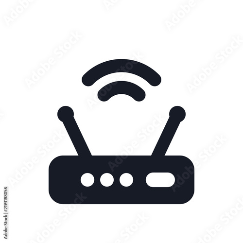 Fotografía WiFi router broadcasting signal icon