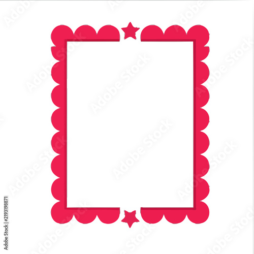 Pink Scalloped Frame with Stars