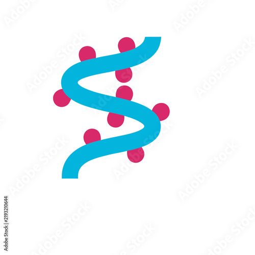 Bild auf Leinwand Abstract DNA helix with pink dots