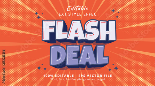 Flash Deal Editable Text Effect Template for Urgent Sale Promotions, Limited Time Offers, Shopping Advertising and Retail Marketing Design