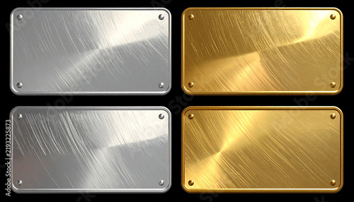 Metallic Embossed Square Stickers Four Blank Rounded Corners Premium Label