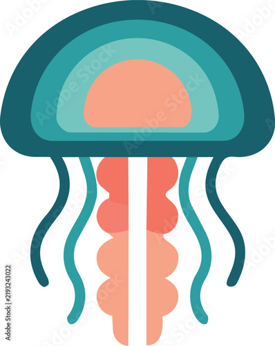 Floating Ocean Jellyfish Marine Creature Vector Illustration
