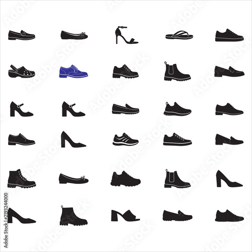 PrintShoe Silhouette Bundle SVG, Footwear Clipart, Fashion Vector Icon Set