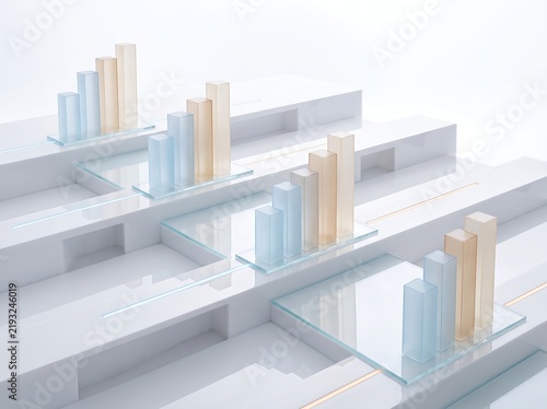 3D Render of a Modern Building in the City with Contemporary Architecture, Skyscraper Office Tower, Urban Construction, Isometric Design and Business Growth Concept