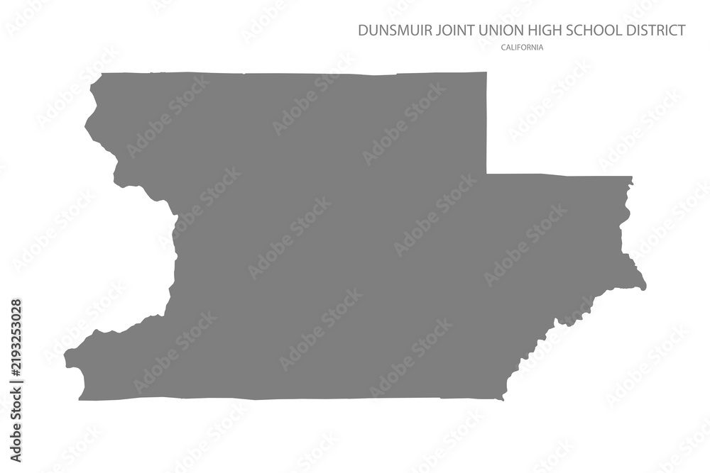 Obraz premium Dunsmuir Joint Union High School District Map, California, USA