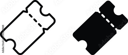 Obraz na płótnie A comparative study of a ticket s outline and its corresponding silhouette showi