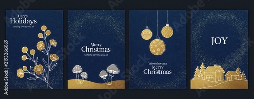Set of elegant christmas greeting cards