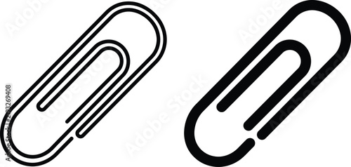 Картината върху платно A comparative study of two paperclip silhouettes highlighting their distinct out