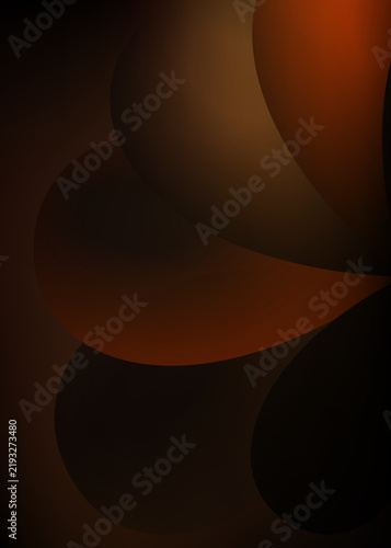 Abstract background with overlapping curved shapes in warm brown and orange tones with smooth lighting and deep shadows.