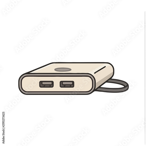 Portable power bank with two USB ports