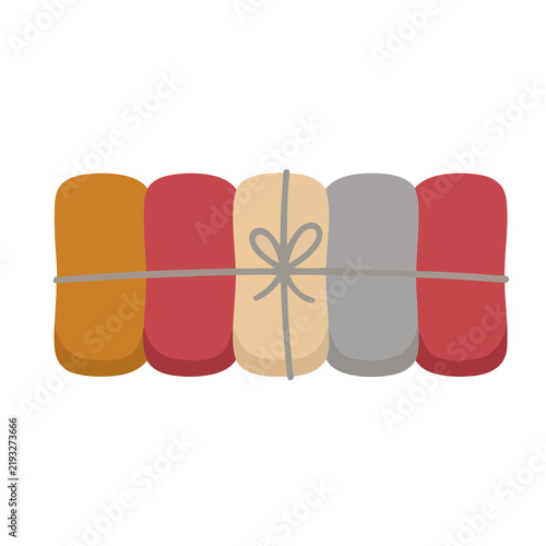 Rolled items tied together