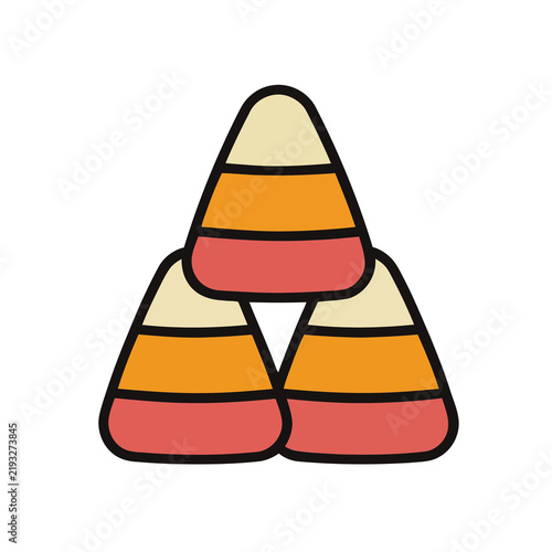 Stack of three candy corn illustrations