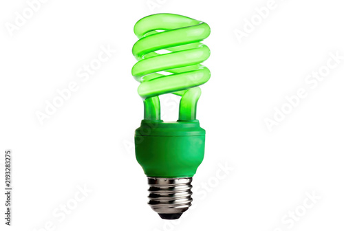 Glowing Green Energy Saving Spiral Light Bulb