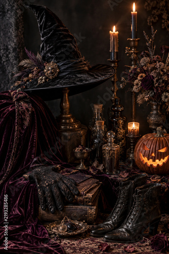 Gothic witchy Halloween still life